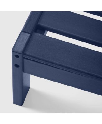 Outdoor HDPE Deep Seating Modular Armless Patio Blue Chair with Cushions