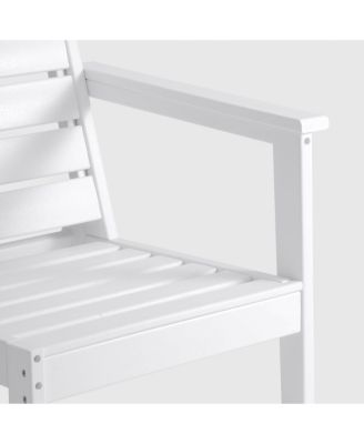 Outdoor Patio HDPE White Loveseat Sofa with Patio Cushions
