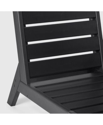 Outdoor HDPE Deep Seating Modular Armless Patio Black Chair with Cushions