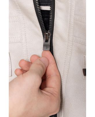 Boys Lined Moto PU Leather Jacket With Removable Hood