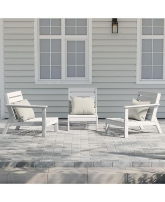 Outdoor Patio 3-Piece HDPE Deep Seating Sectional Sofa