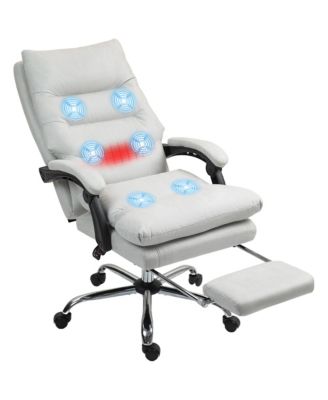 Microfibre Massage Office Chair with Heat, Reclining, Light