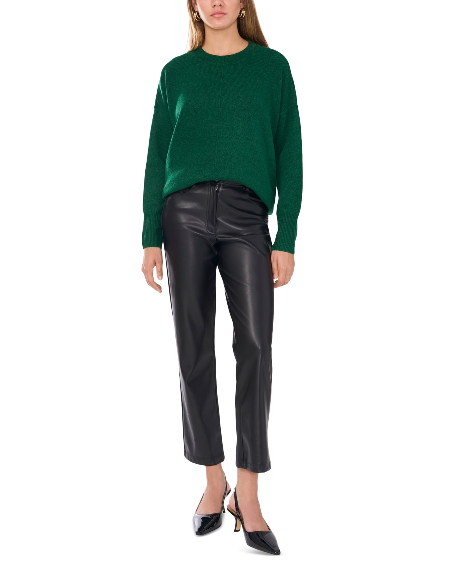 Women's Cozy Crewneck Long-Sleeve Extend-Shoulder Sweater