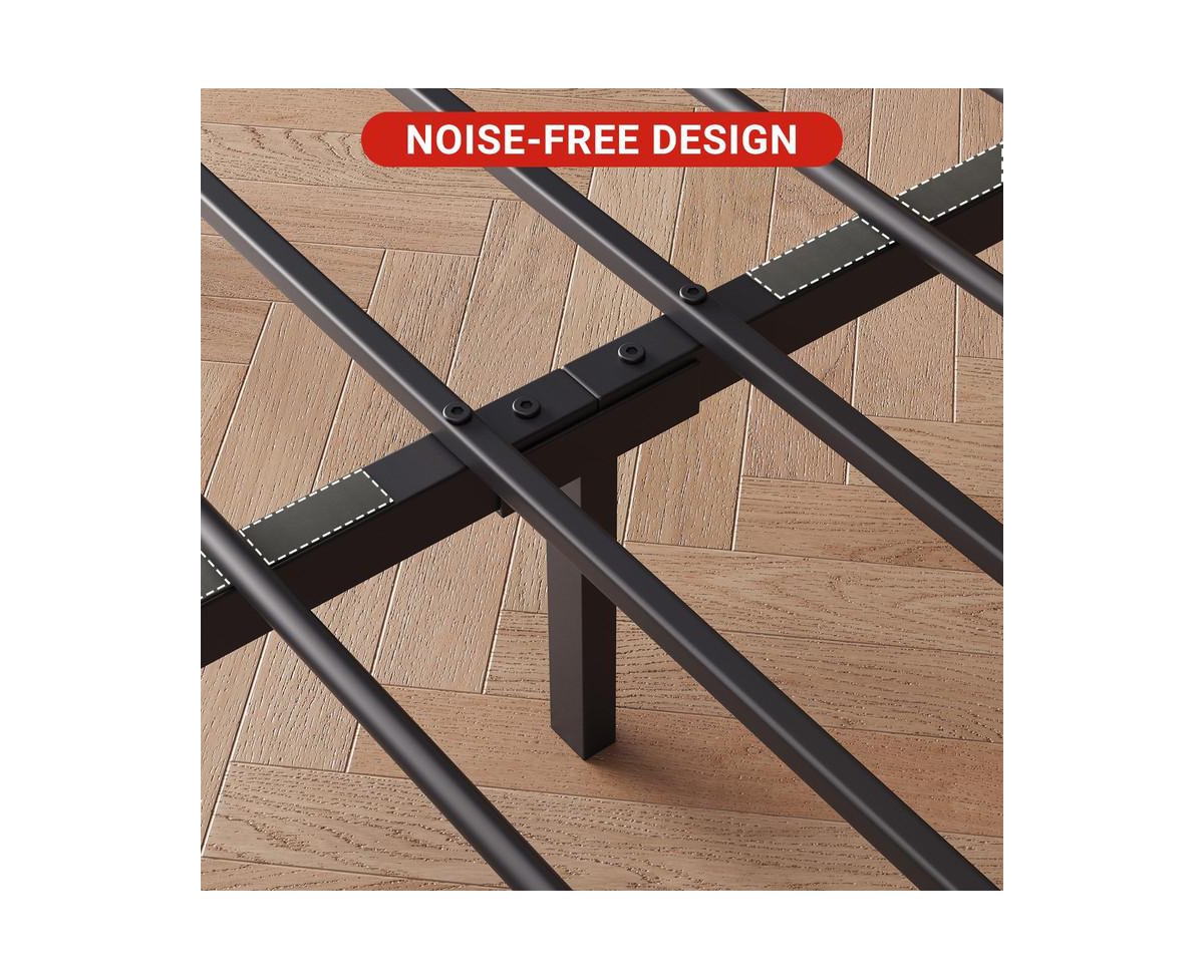 gaomon Industrial Size Bed Frame, Bed Platform with Wooden Headboard No Box Spring Needed, 14 inch Easy Assemble Mattress Frame