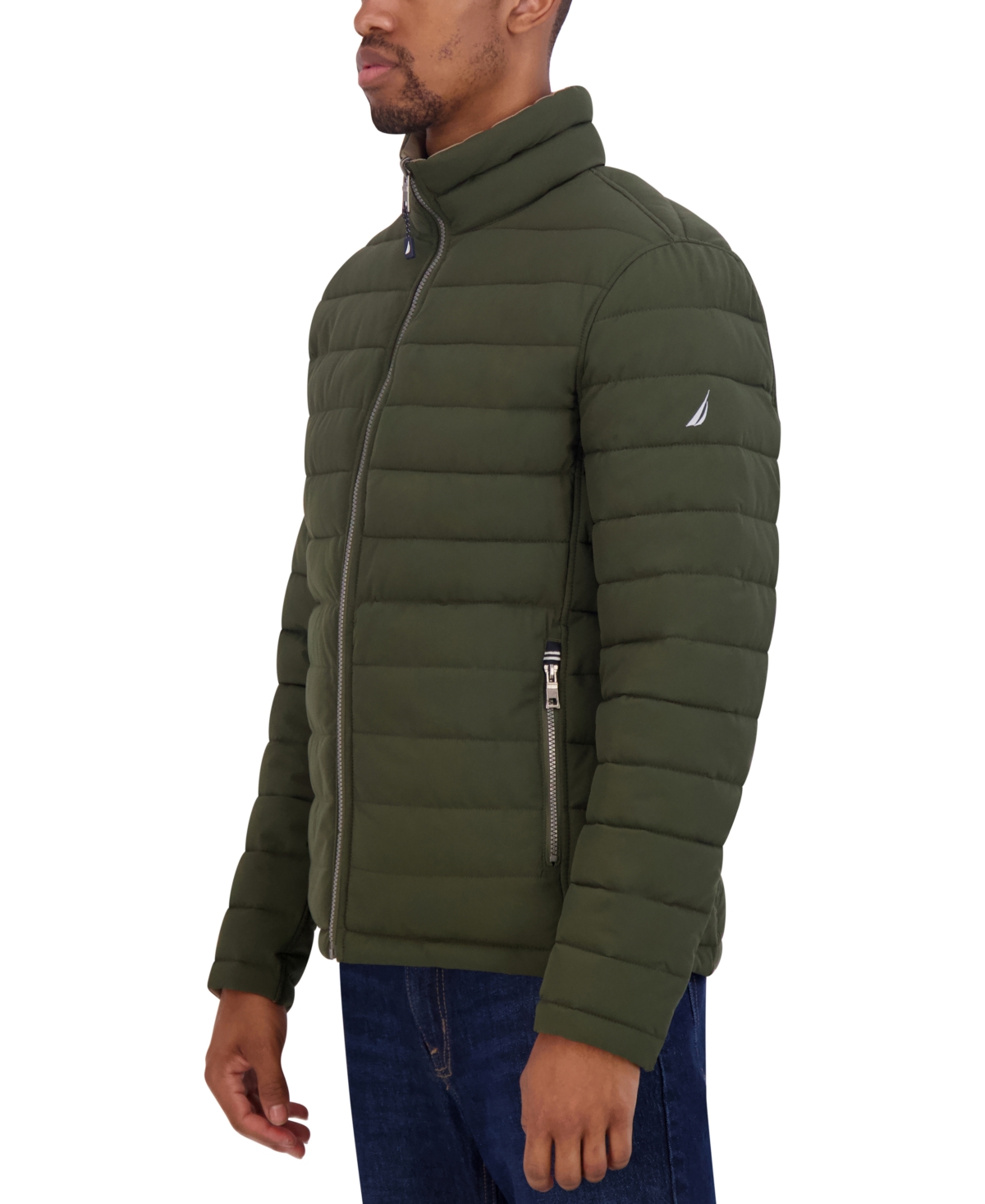 Nautica Men's Reversible Quilted Puffer Jacket In Black