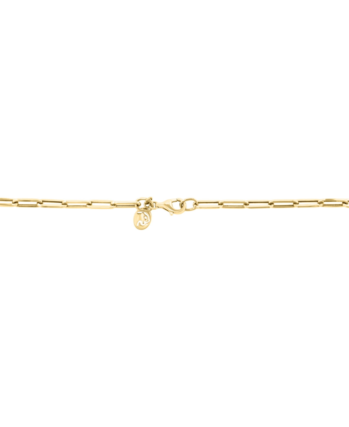 Effy Collection Effy Malachite Heart Dangle Paperclip Link 16" Collar Necklace In 14k Gold In Malachite