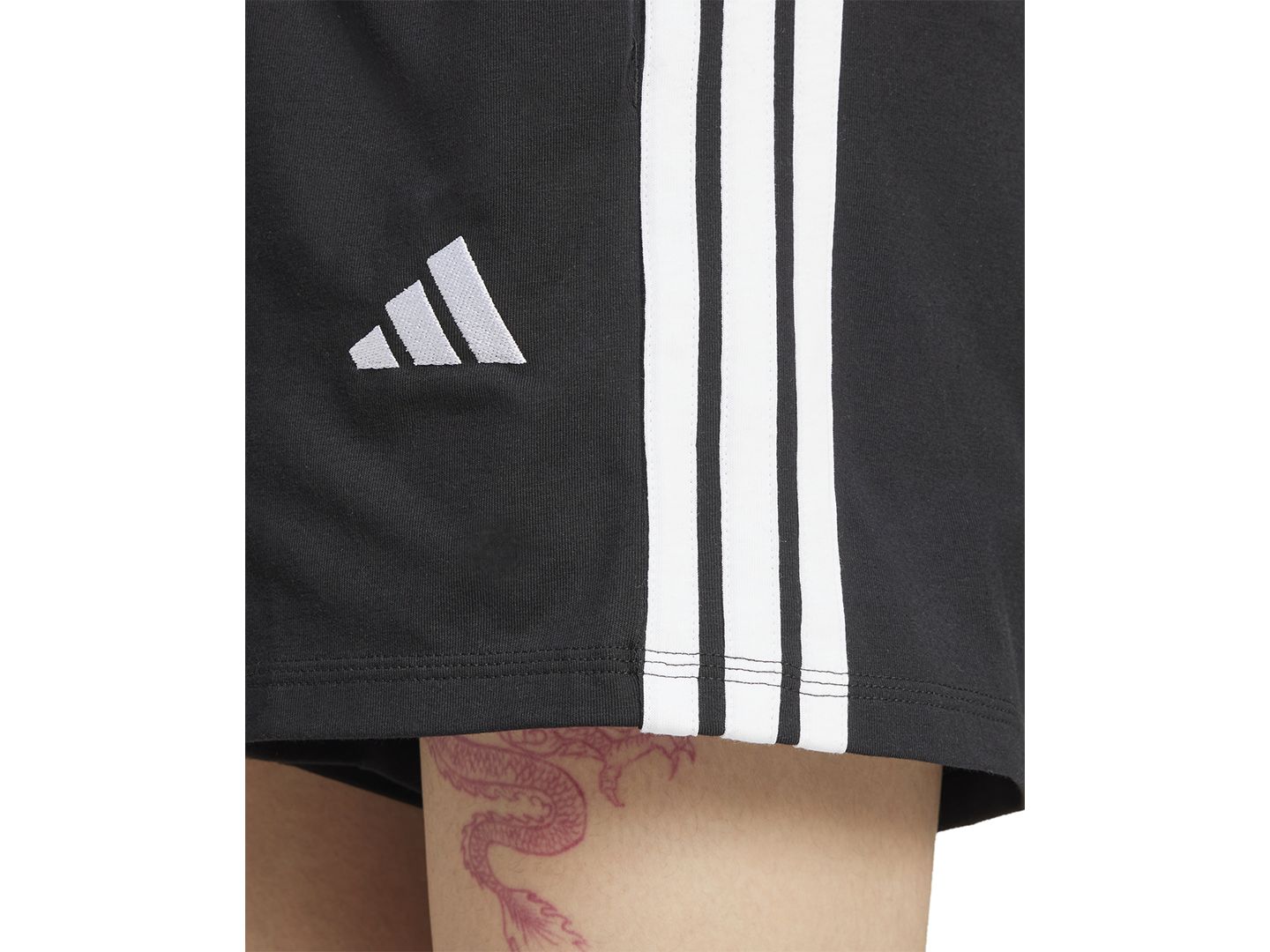 Женские шорты adidas Essential Drawstring Pull-On, цвет: Чёрный / Белый — фото 7