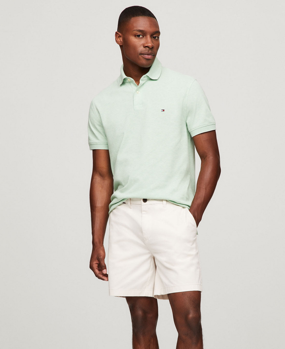 Tommy Hilfiger Men's Cotton Classic Fit 1985 Polo In Mint Gel Heather