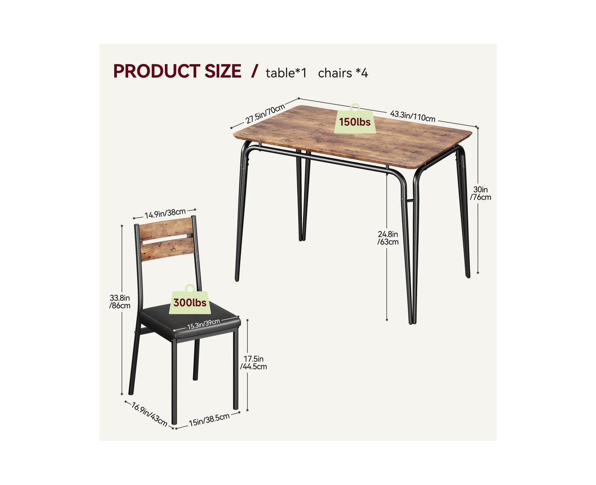 gaomon Dining Table for 2, Small Table and Chairs Set of 2, Square Dinette Set for 2, Dinner Table Set, 3 Piece Kitchen & Dining Room Sets for Small S