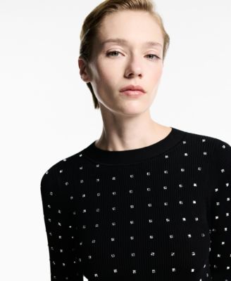 Women's Rhinestone Detail Knitted Dress