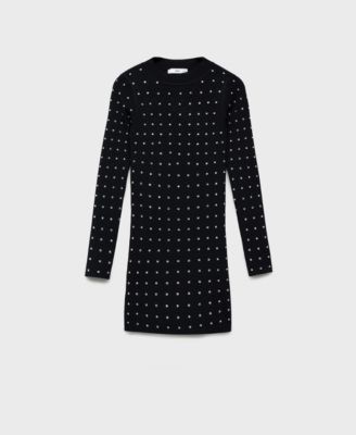 Women's Rhinestone Detail Knitted Dress