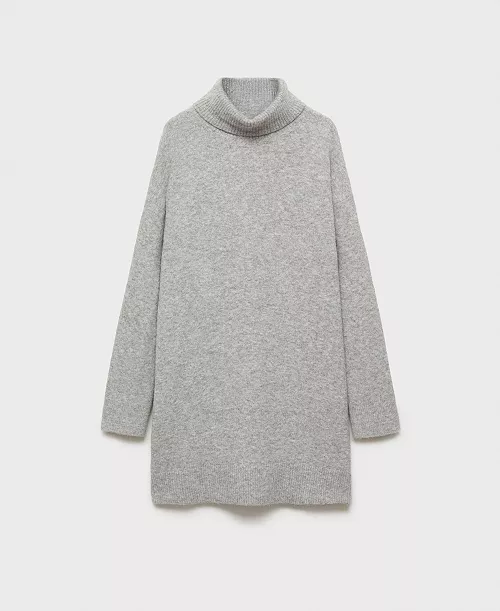women's short turtleneck knitted dress