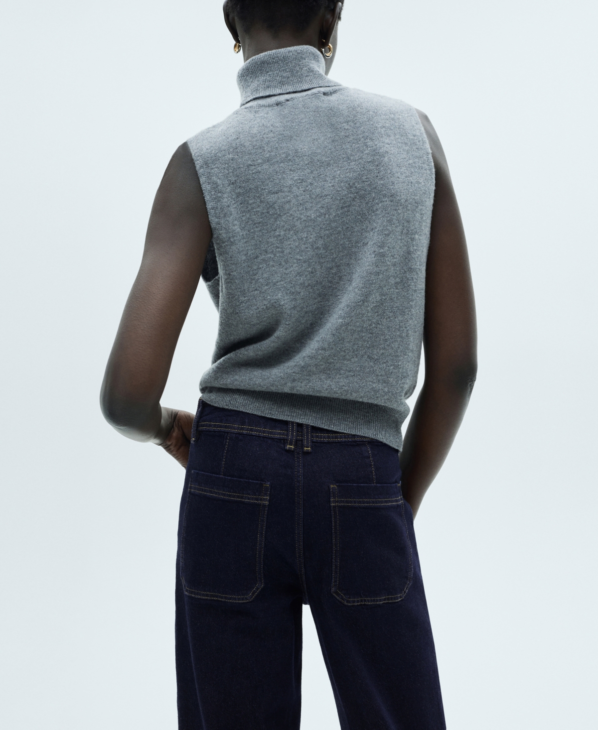 Mango Women's Catherin Culotte High-rise Jeans In Open Blue