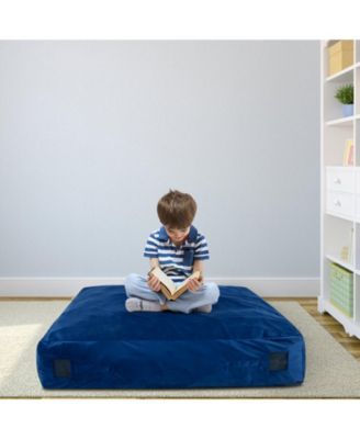 57 x 57 Inch Crash Pad Sensory Mat with Foam Blocks and Washable Velvet Cover