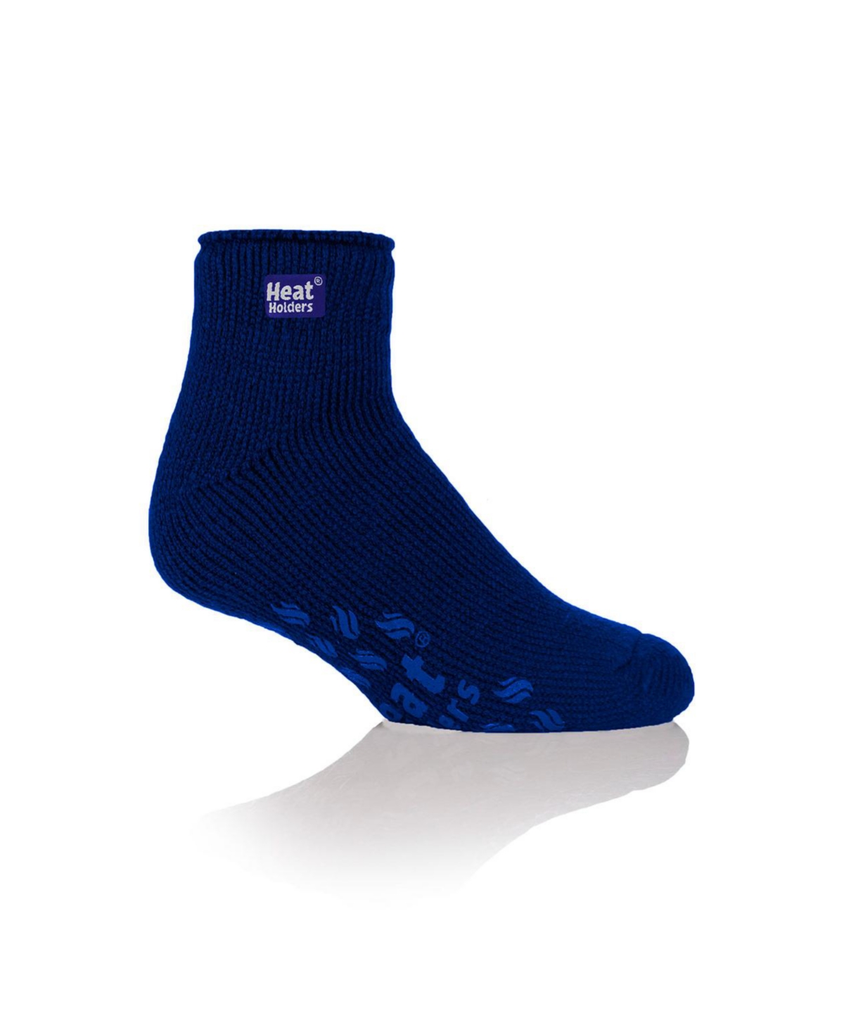 Heat Holders Men's Solid Ankle Slipper Sock In Deep Blue