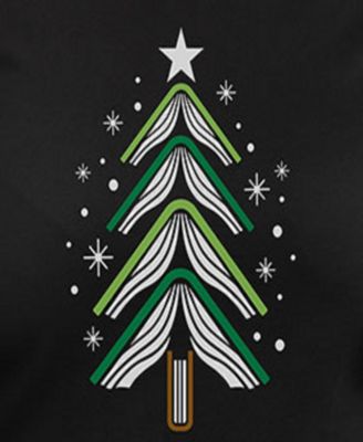 Plus Size Trendy Christmas Tree Book Graphic Pullover Top
