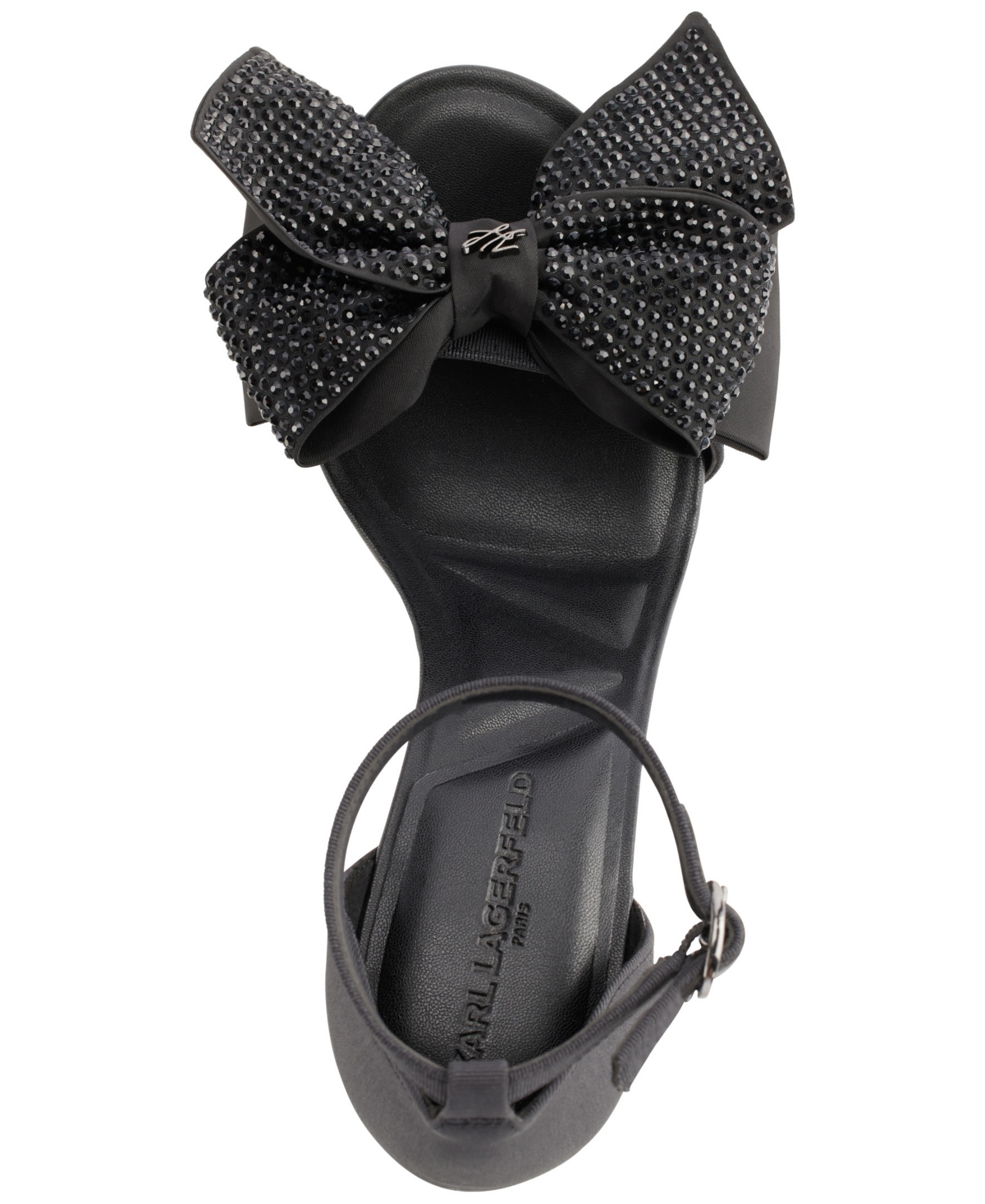 KARL LAGERFELD WOMEN'S KENZ BOW ANKLE STRAP DRESS SANDALS 
