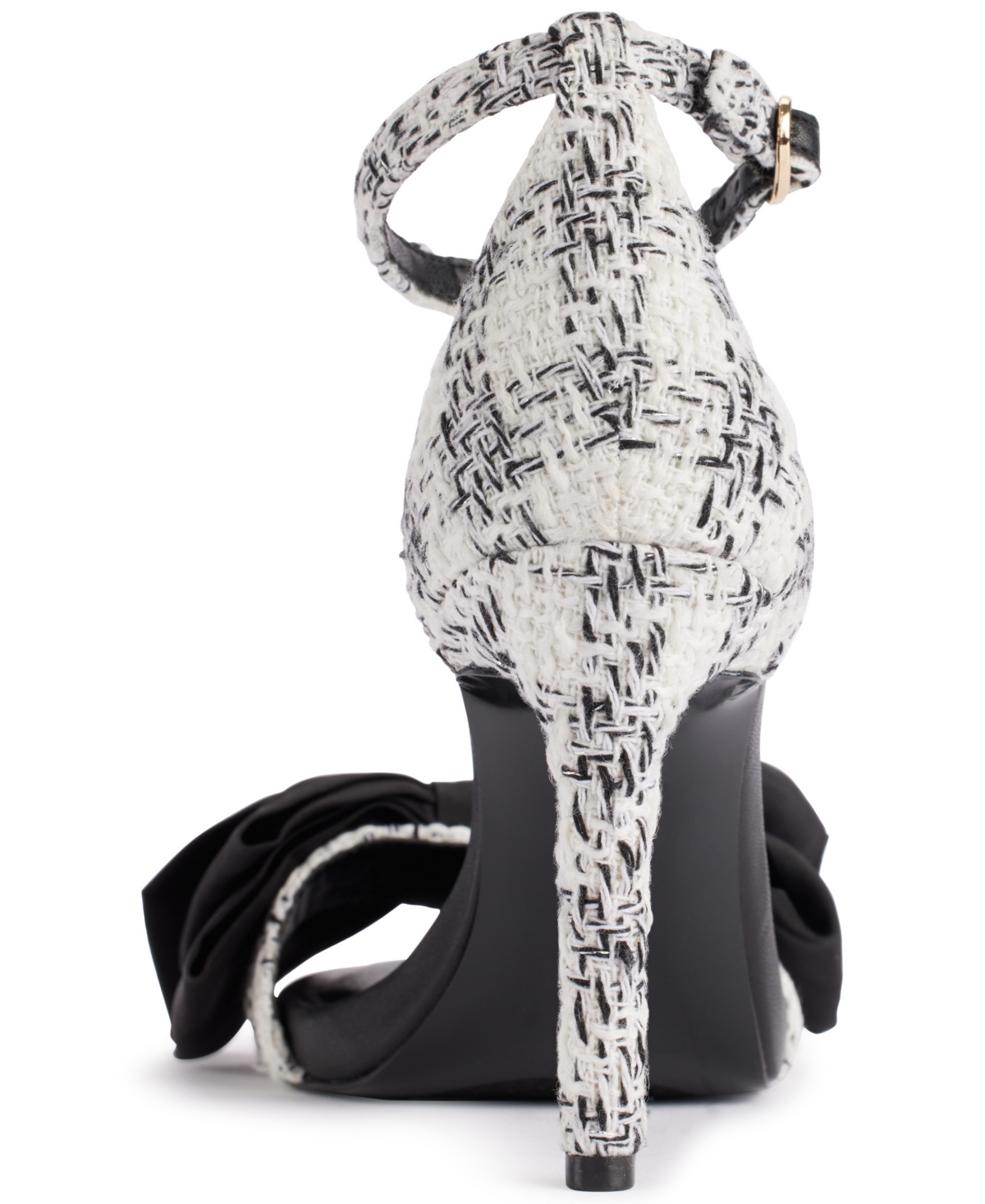 Shop Karl Lagerfeld Women's Kenz Bow Ankle Strap Dress Sandals In White,black