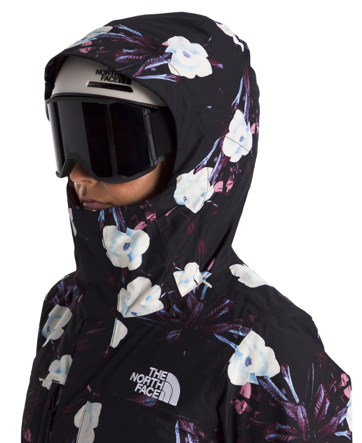 Shop The North Face Women's Freedom Hooded Insulated Jacket In Tnf Black Winter Flower