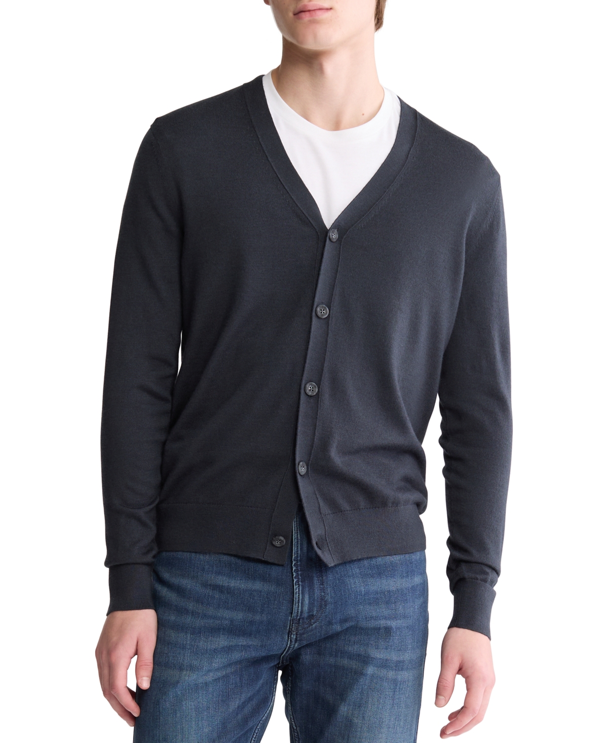 CALVIN KLEIN MEN'S REGULAR-FIT V-NECK CARDIGAN 