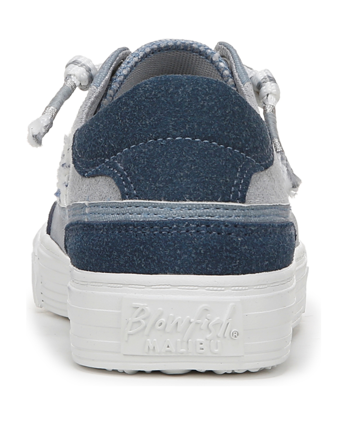 Shop Blowfish Malibu Women's Alex Round Toe Lace Up Sneakers In Foggy Blue Faux Leather