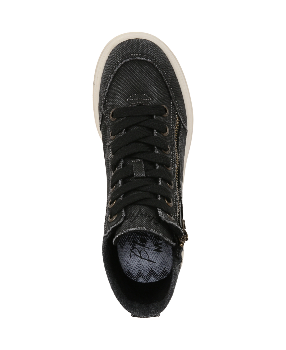 Shop Blowfish Malibu Women's Camden Wedge High Top Sneakers In Black Distressed Canvas