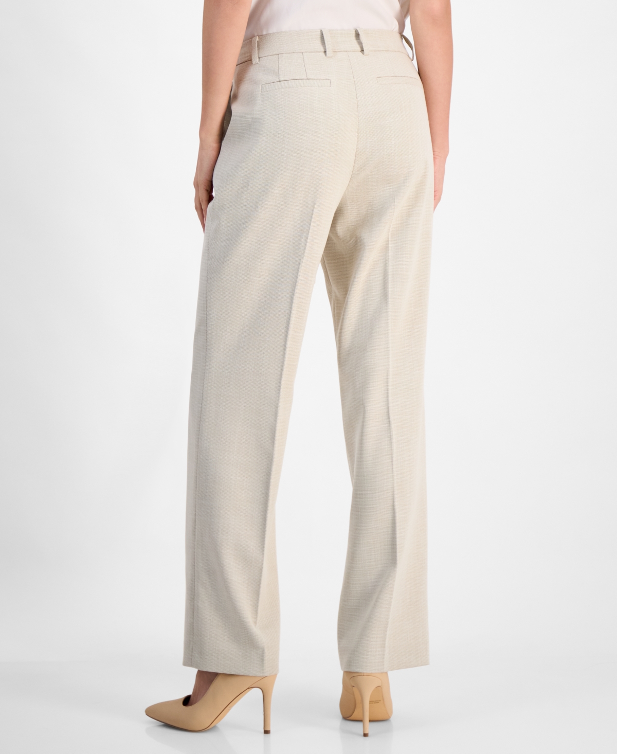 Shop Anne Klein Women's High-rise Wide-leg Pants In Canvas