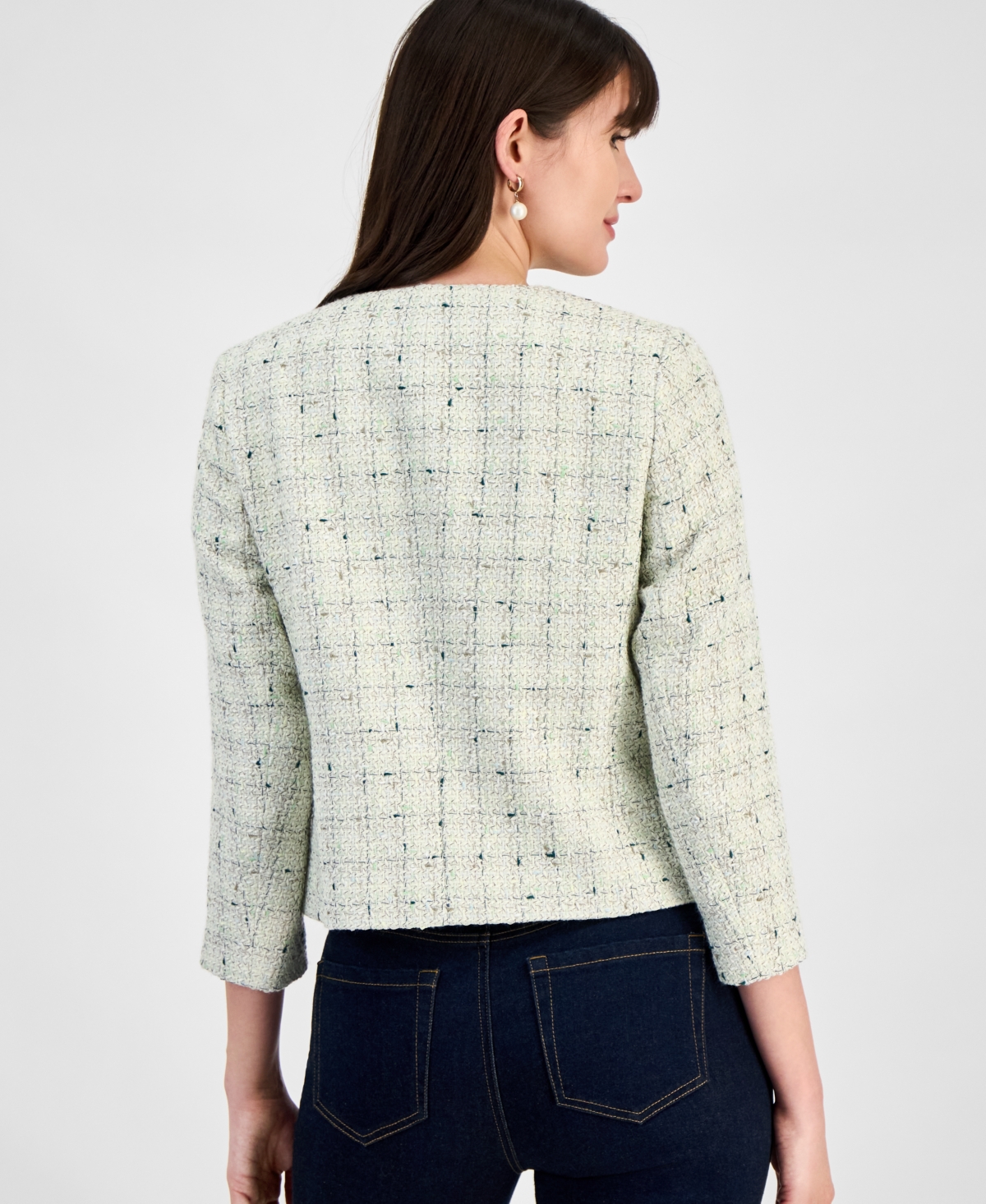 ANNE KLEIN WOMEN'S TWEED JACKET 