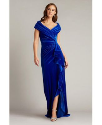 Women's Alvarez Velvet Waterfall Drape Gown
