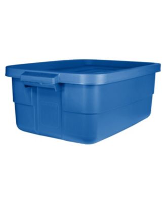 Roughneck Tote 10 Gallon Storage Container, Heritage Blue (6 Pack)