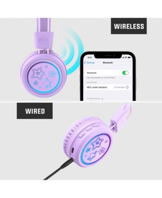 KidJamz KJ55BT Safe Listening Bluetooth Wireless Headphones for Kids w/ LED Lights
