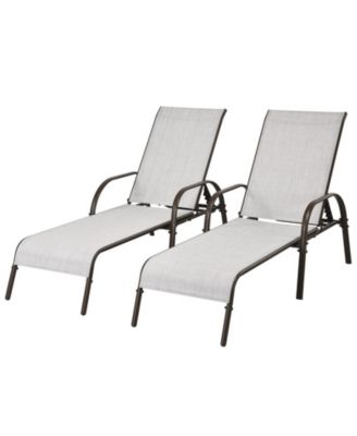 Adjustable Patio Chaise Folding Lounge Chair with Backrest