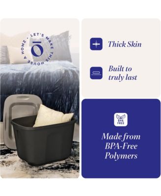 6610BKTS.10 10 Gallon Durable Molded Plastic Storage Bin with Secure Lid
