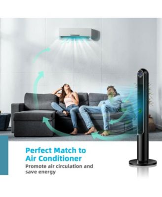 42 Inch 80 Degree Tower Fan with Smart Display Panel and Remote Control
