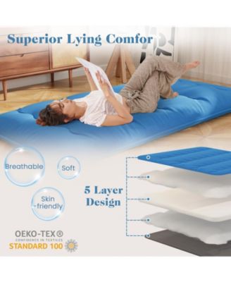 Foldable Futon Mattress with Washable Cover and Carry Bag for Camping-Twin Size