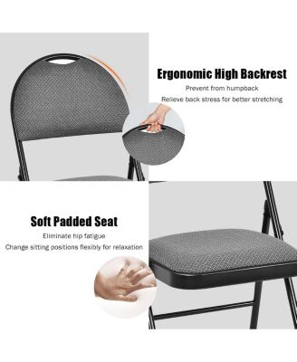 Set of 6 Folding Fabric Upholstered Metal Chairs