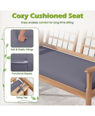 4 Piece Wood Patio Furniture with Armchairs Loveseat and Table