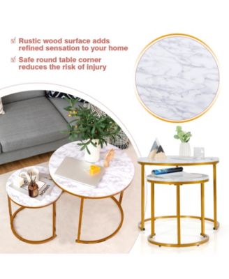 Set of 2 Modern Round Stacking Nesting Tables