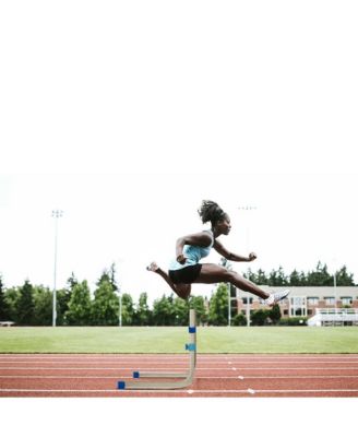 AMBER Track and Field Self Return Aluminum Hurdle Midi Adjustable from 23" to 34" (Set of 3)