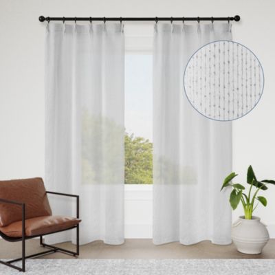 Madison Pinch Pleat Single Curtain Panel with Hooks and Rings, 38"X84"