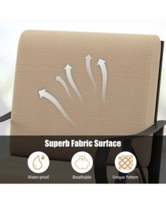 Patio Glider Rocking Chair with Thick Cushion and Curved Armrest