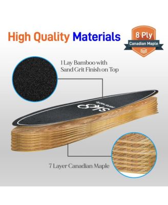 8" Canadian Maple Deck Skateboard, Mini Cruiser for All Ages (Black)