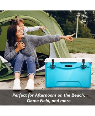 35-Quart Portable Cooler Box, Holds Up to 63 Cans (Blue)