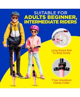 Lightweight Foldable Kick Scooter for Adults, Adjustable Height (Pink)