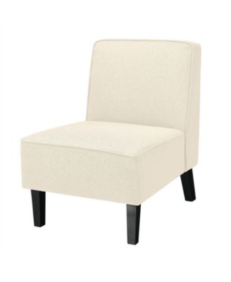 Modern Armless Accent Chair with Rubber Wood Legs