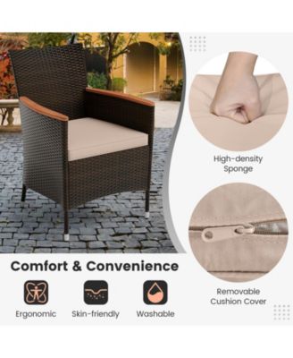 11 Pieces Patio Dining Set with 15 Feet Double-Sided Patio Umbrella and Base