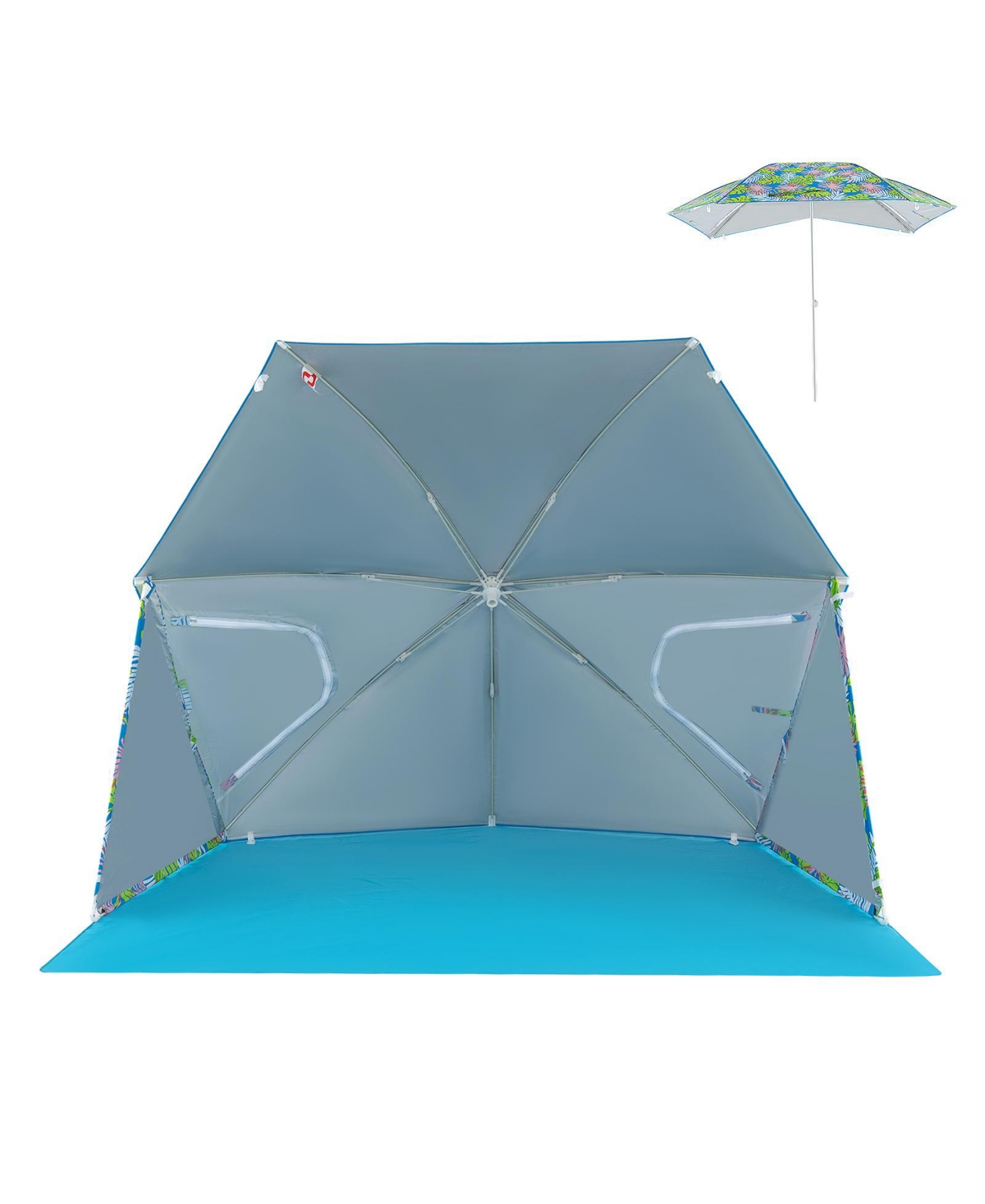 UPF50+ Sun Protection Beach Umbrella Tent with Portable Carrying Bag - Blue