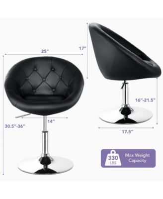 1 Piece Adjustable Modern Swivel Round Tufted