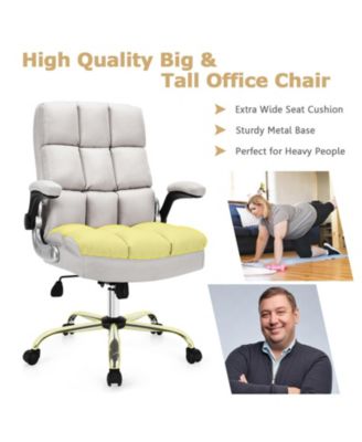 Adjustable Swivel Office Chair with High Back and Flip-up Arm