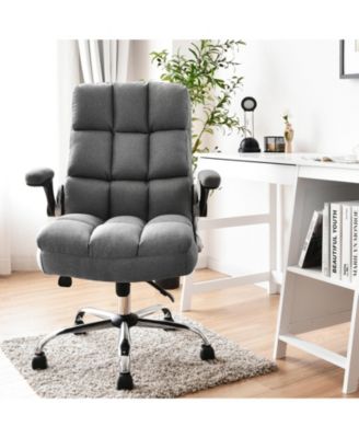 Adjustable Swivel Office Chair with High Back and Flip-up Arm